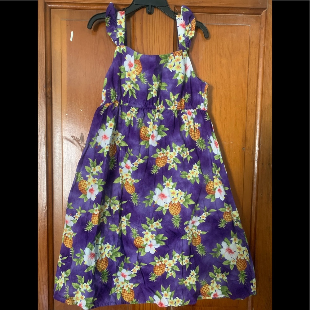 Purple Hawaiian Pineapple Summer Dress